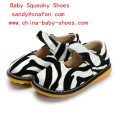 Zebra Printing Baby Girl Shoes Squeaky Shoes